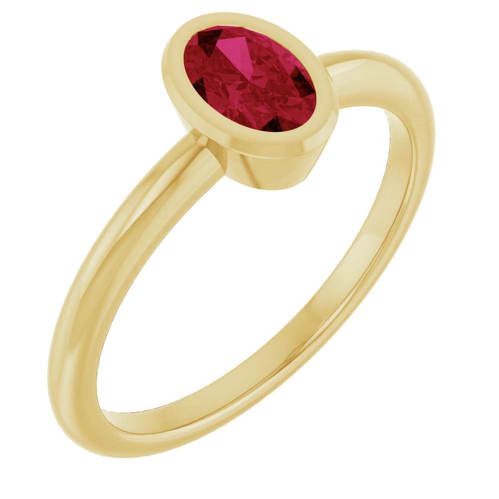 10K Rose Lab-Grown Blue Sapphire Ring
