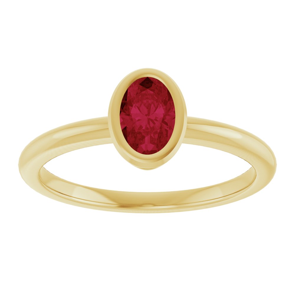 10K Rose Lab-Grown Blue Sapphire Ring