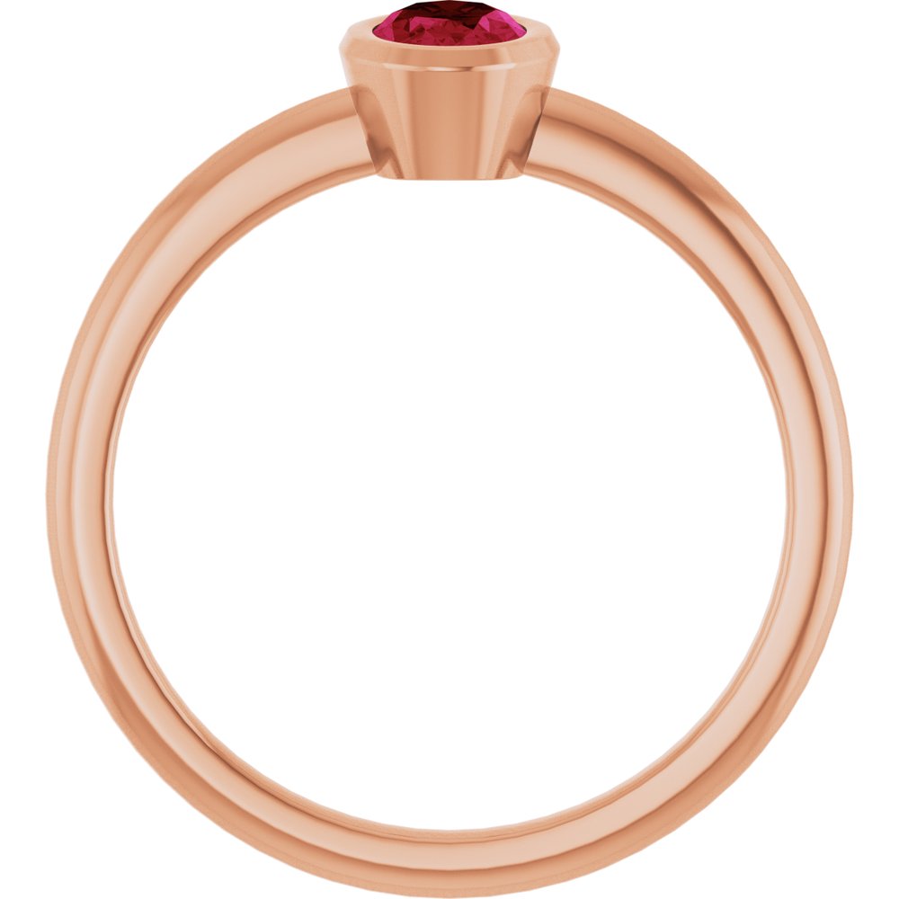 10K Rose Lab-Grown Blue Sapphire Ring