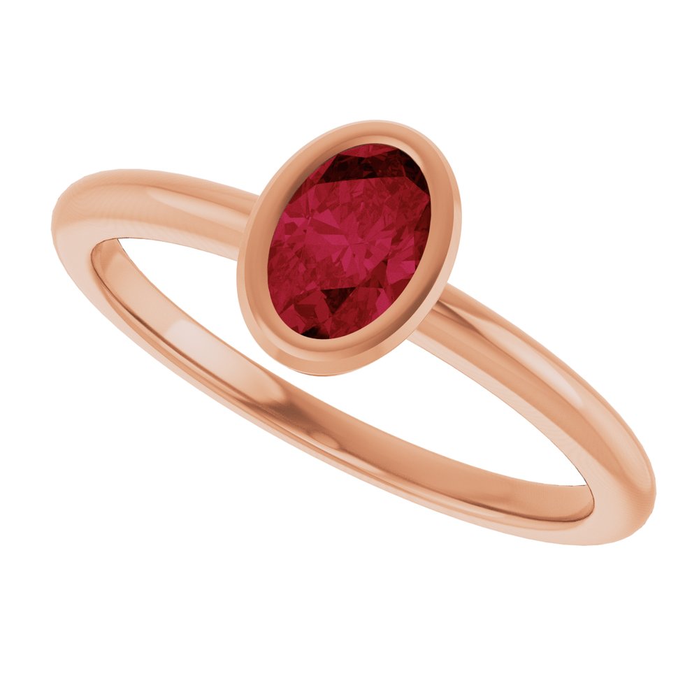 10K Rose Lab-Grown Blue Sapphire Ring