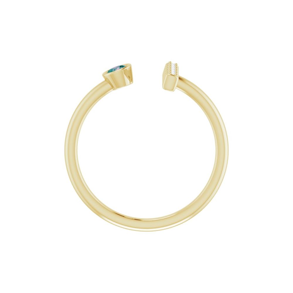 10K White Lab-Grown Emerald & .05 CTW Natural Diamond Bar Ring