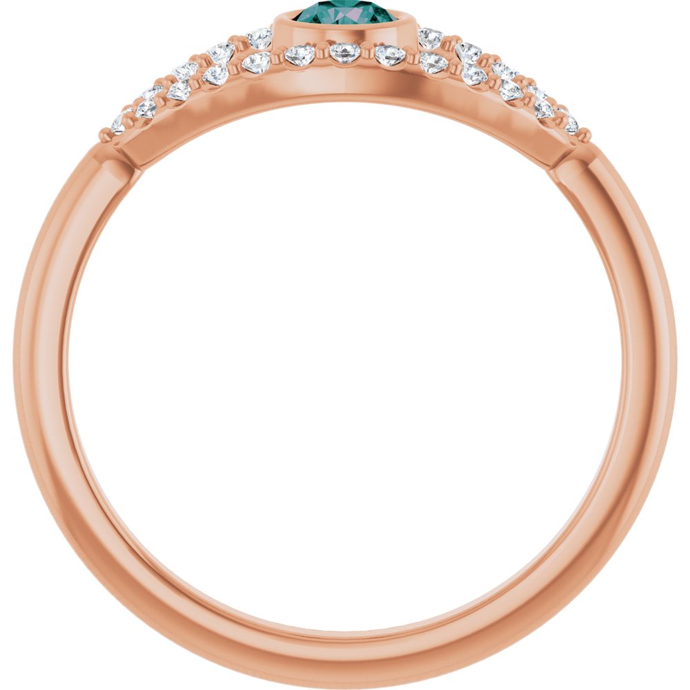10K White Lab-Grown Emerald & Natural White Sapphire Evil Eye Ring