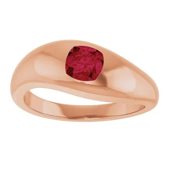 CLARA Swirl signet flush set ring