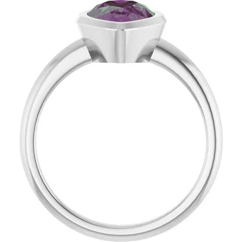ADINA Pear cut Bezel set coloured solitaire