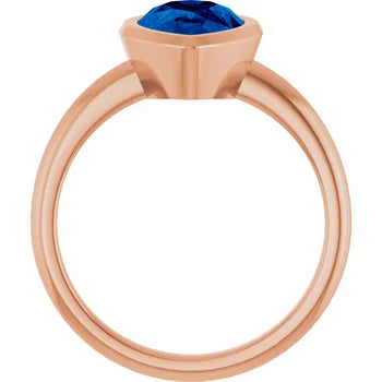 ADINA Pear cut Bezel set coloured solitaire
