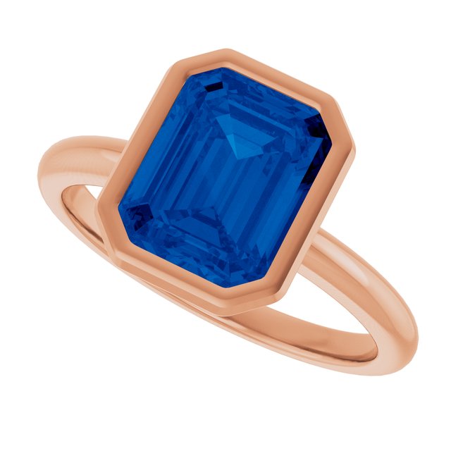 ADINA Emerald Cut Bezel Set Gemstone Solitaire Jewelry
