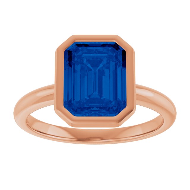 ADINA Emerald Cut Bezel Set Gemstone Solitaire Jewelry