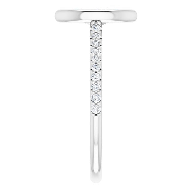 LAYLA Bezel Solitaire Marquise Engagement Ring with Shoulder Diamonds - Platinum - View 4