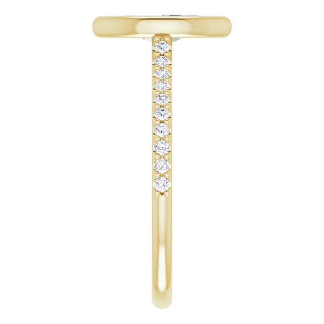 LAYLA Bezel Solitaire Marquise Engagement Ring with Shoulder Diamonds - 18K Yellow Gold - View 4