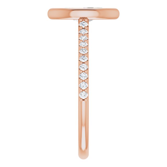 LAYLA Bezel Solitaire Marquise Engagement Ring with Shoulder Diamonds - 18K Rose Gold - View 4
