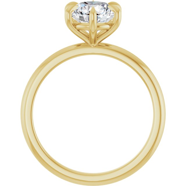 CATALINA Solitaire Round Engagement Ring with Talon Claws - 18K Yellow Gold - View 2