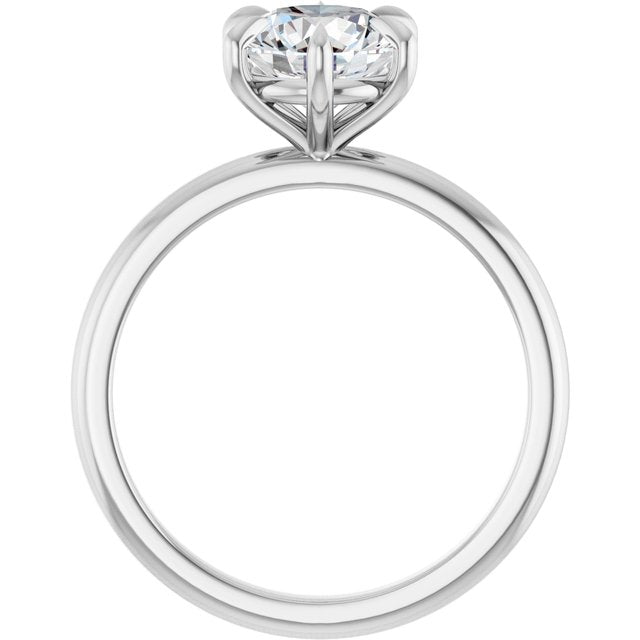 CATALINA Solitaire Round Engagement Ring with Talon Claws - Platinum - View 2