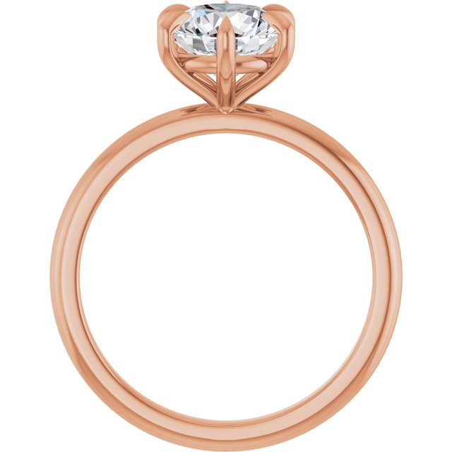 CATALINA Solitaire Round Engagement Ring with Talon Claws - 18K Rose Gold - View 2