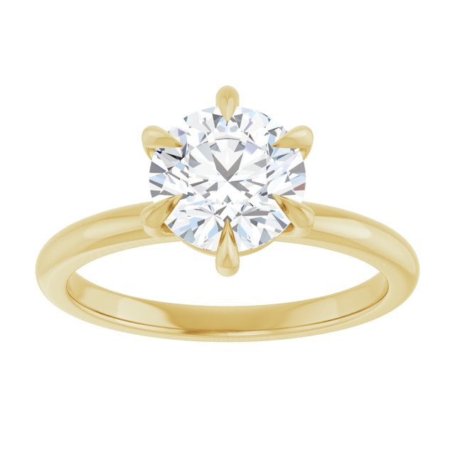 CATALINA Solitaire Round Engagement Ring with Talon Claws - 18K Yellow Gold - View 3