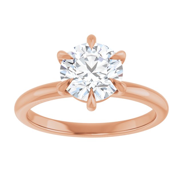 CATALINA Solitaire Round Engagement Ring with Talon Claws - 18K Rose Gold - View 3
