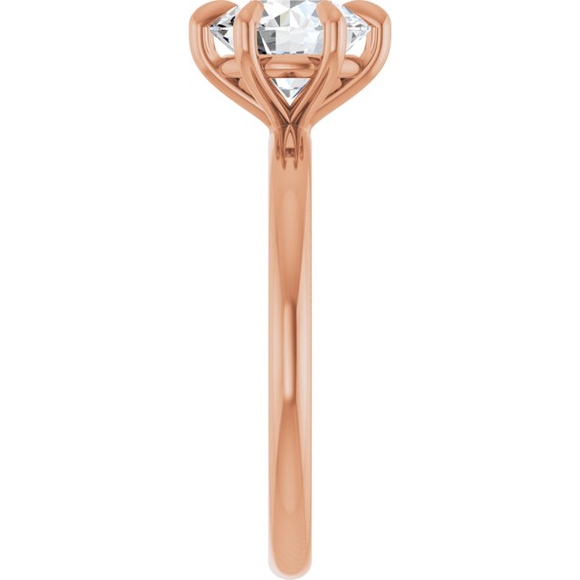 CATALINA Solitaire Round Engagement Ring with Talon Claws - 18K Rose Gold - View 4
