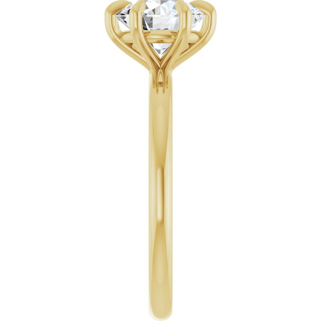 CATALINA Solitaire Round Engagement Ring with Talon Claws - 18K Yellow Gold - View 4
