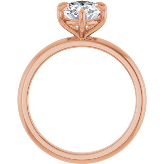 CATALINA Solitaire Oval Engagement Ring with Talon Claws - 18K Rose Gold - View 2