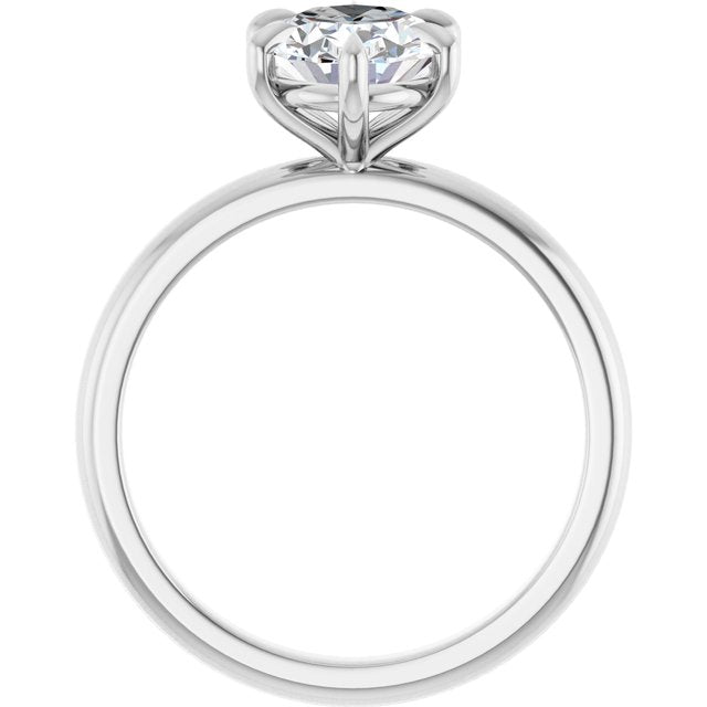 CATALINA Solitaire Oval Engagement Ring with Talon Claws - Platinum - View 2