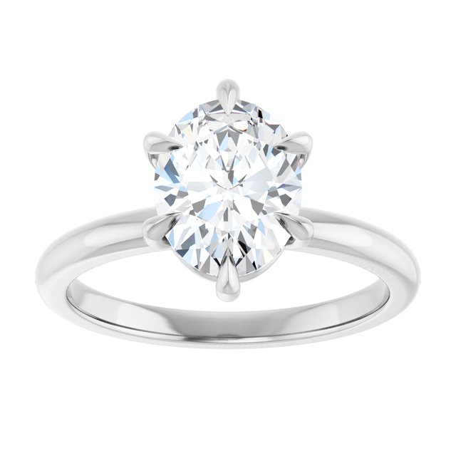 CATALINA Solitaire Oval Engagement Ring with Talon Claws - Platinum - View 3