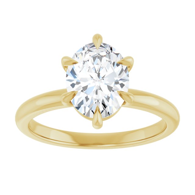 CATALINA Solitaire Oval Engagement Ring with Talon Claws - 18K Yellow Gold - View 3