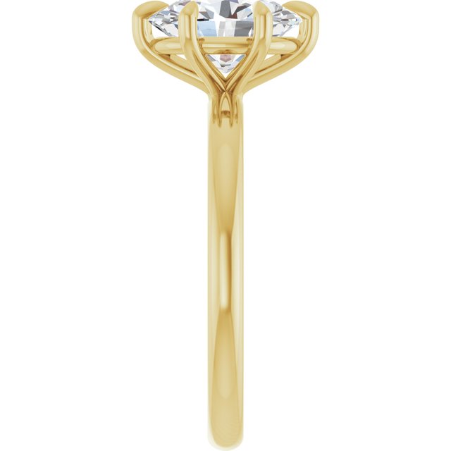 CATALINA Solitaire Oval Engagement Ring with Talon Claws - 18K Yellow Gold - View 4