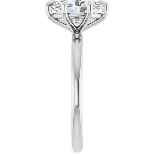 CATALINA Solitaire Oval Engagement Ring with Talon Claws - Platinum - View 4