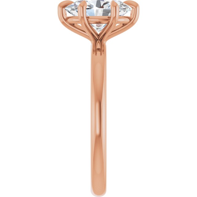 CATALINA Solitaire Oval Engagement Ring with Talon Claws - 18K Rose Gold - View 4