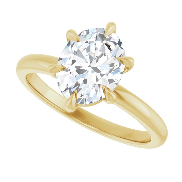 CATALINA Solitaire Oval Engagement Ring with Talon Claws - 18K Yellow Gold - View 5