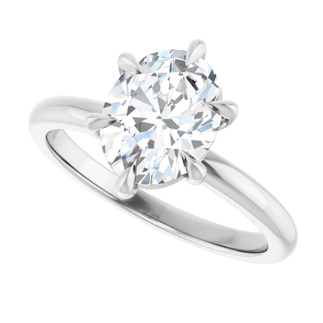 CATALINA Solitaire Oval Engagement Ring with Talon Claws - Platinum - View 5