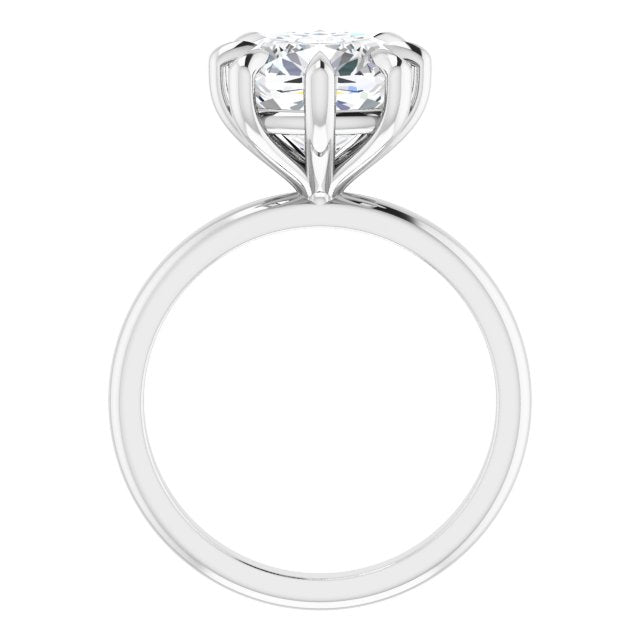 CATALINA Solitaire Cushion Engagement Ring with Talon Claws - Platinum - View 2