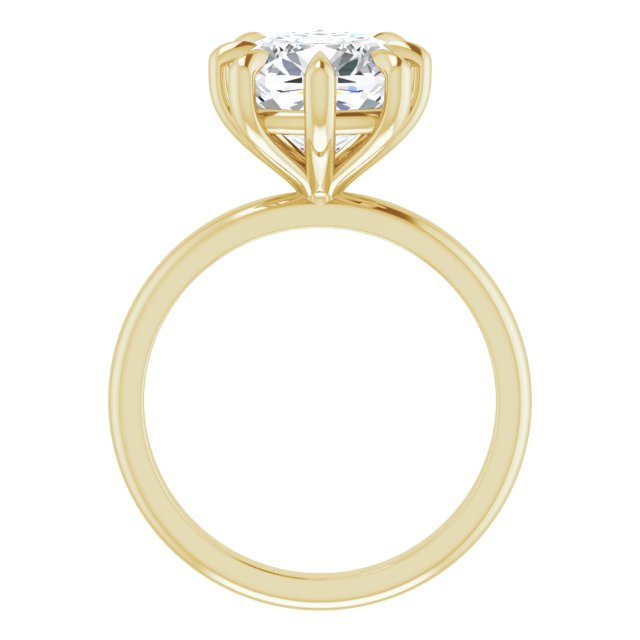 CATALINA Solitaire Cushion Engagement Ring with Talon Claws - 18K Yellow Gold - View 2