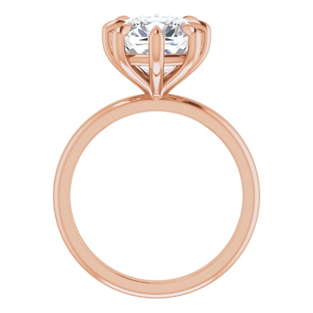 CATALINA Solitaire Cushion Engagement Ring with Talon Claws - 18K Rose Gold - View 2