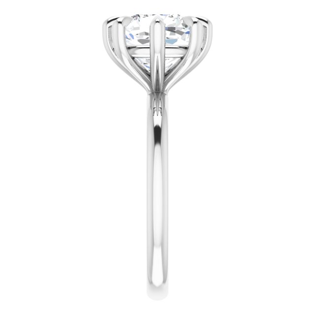 CATALINA Solitaire Cushion Engagement Ring with Talon Claws - Platinum - View 4