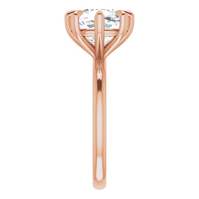 CATALINA Solitaire Cushion Engagement Ring with Talon Claws - 18K Rose Gold - View 4