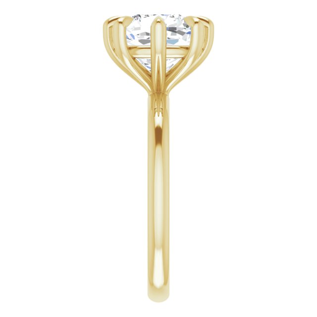 CATALINA Solitaire Cushion Engagement Ring with Talon Claws - 18K Yellow Gold - View 4