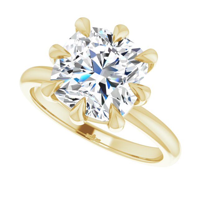 CATALINA Solitaire Cushion Engagement Ring with Talon Claws - 18K Yellow Gold - View 5