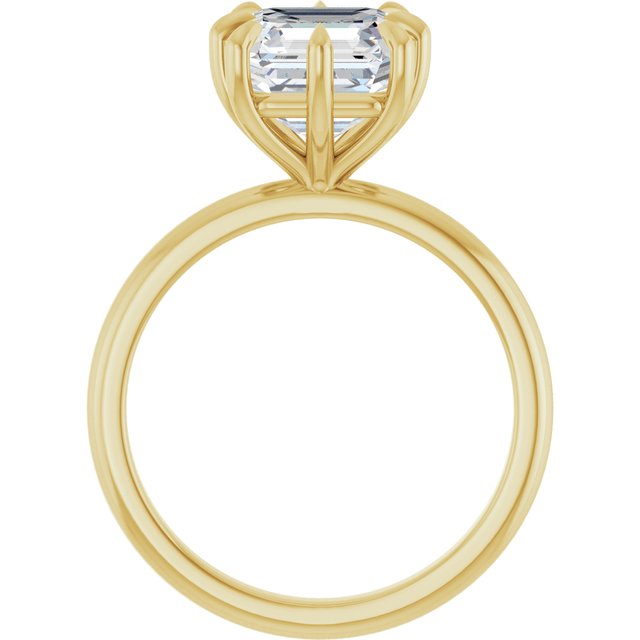 CATALINA Solitaire Asscher Engagement Ring with Talon Claws - 18K Yellow Gold - View 2