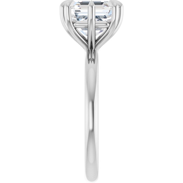 CATALINA Solitaire Asscher Engagement Ring with Talon Claws - Platinum - View 4