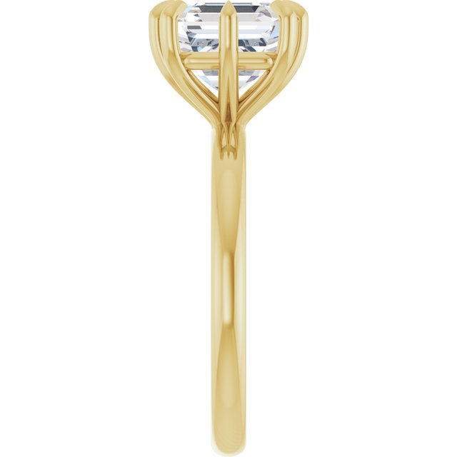 CATALINA Solitaire Asscher Engagement Ring with Talon Claws - 18K Yellow Gold - View 4