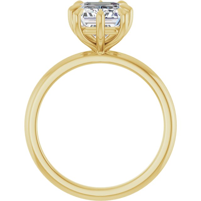 CATALINA Solitaire Emerald Engagement Ring with Talon Claws - 18K Yellow Gold - View 2