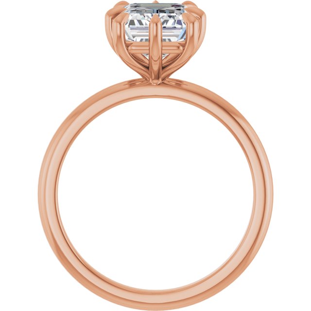 CATALINA Solitaire Emerald Engagement Ring with Talon Claws - 18K Rose Gold - View 2