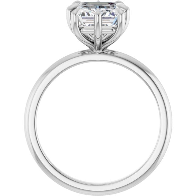 CATALINA Solitaire Emerald Engagement Ring with Talon Claws - Platinum - View 2