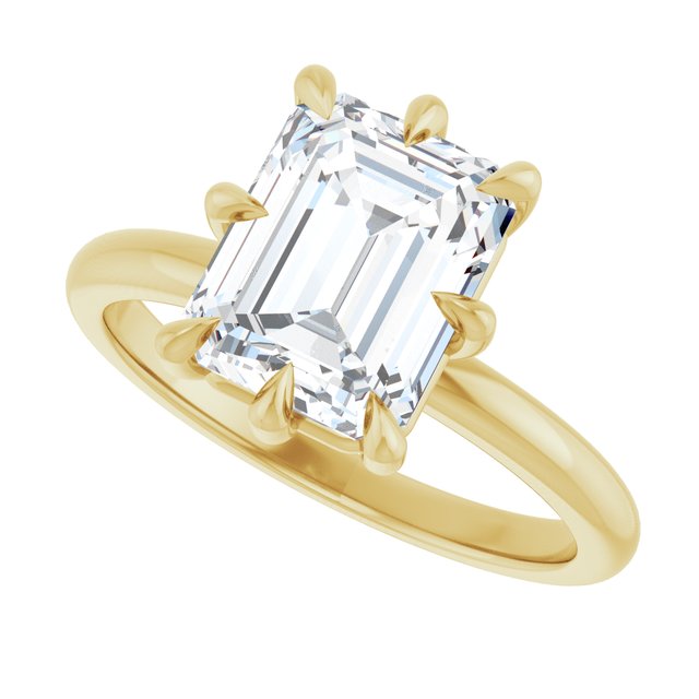 CATALINA Solitaire Emerald Engagement Ring with Talon Claws - 18K Yellow Gold - View 5