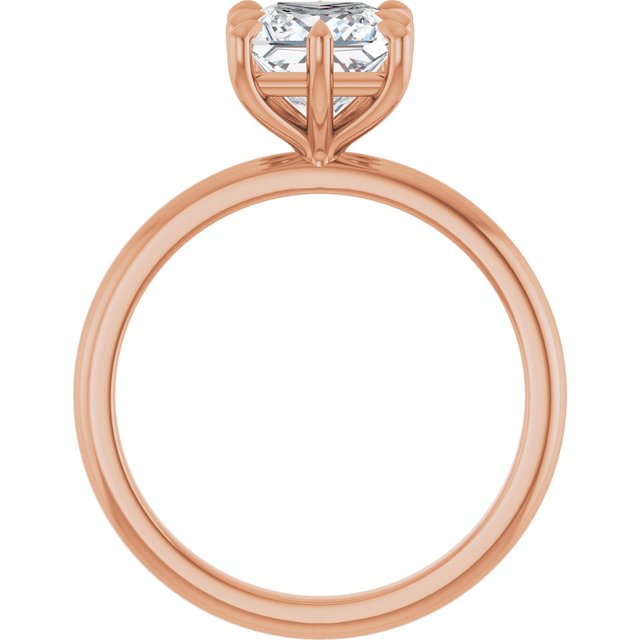 CATALINA Solitaire Square Engagement Ring with Talon Claws - 18K Rose Gold - View 2