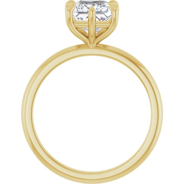 CATALINA Solitaire Square Engagement Ring with Talon Claws - 18K Yellow Gold - View 2