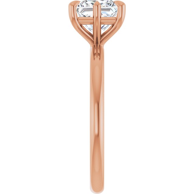 CATALINA Solitaire Square Engagement Ring with Talon Claws - 18K Rose Gold - View 4