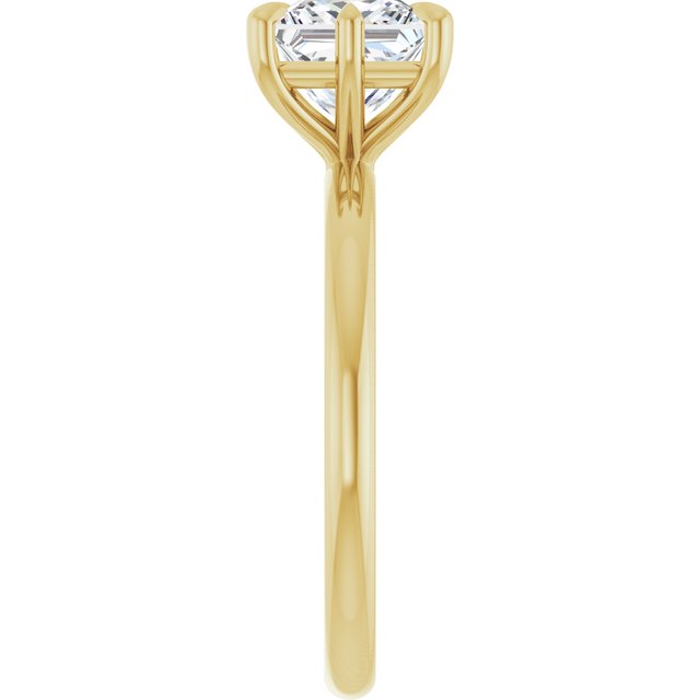 CATALINA Solitaire Square Engagement Ring with Talon Claws - 18K Yellow Gold - View 4