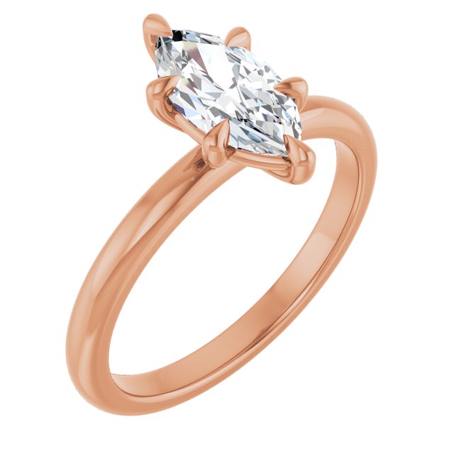 CATALINA Solitaire Marquise Engagement Ring with Talon Claws - 18K Rose Gold - View 1