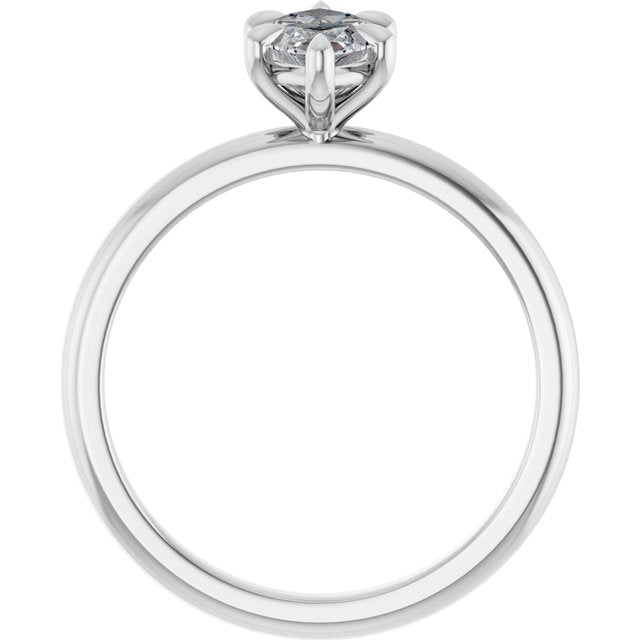 CATALINA Solitaire Marquise Engagement Ring with Talon Claws - Platinum - View 2